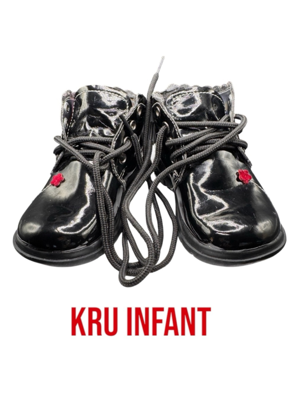 KRU Infant Dress Black Boots Shoes Size 6.5 Baby Grunge Punk